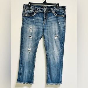 Silver Suki Mid Rise Capri Size 18